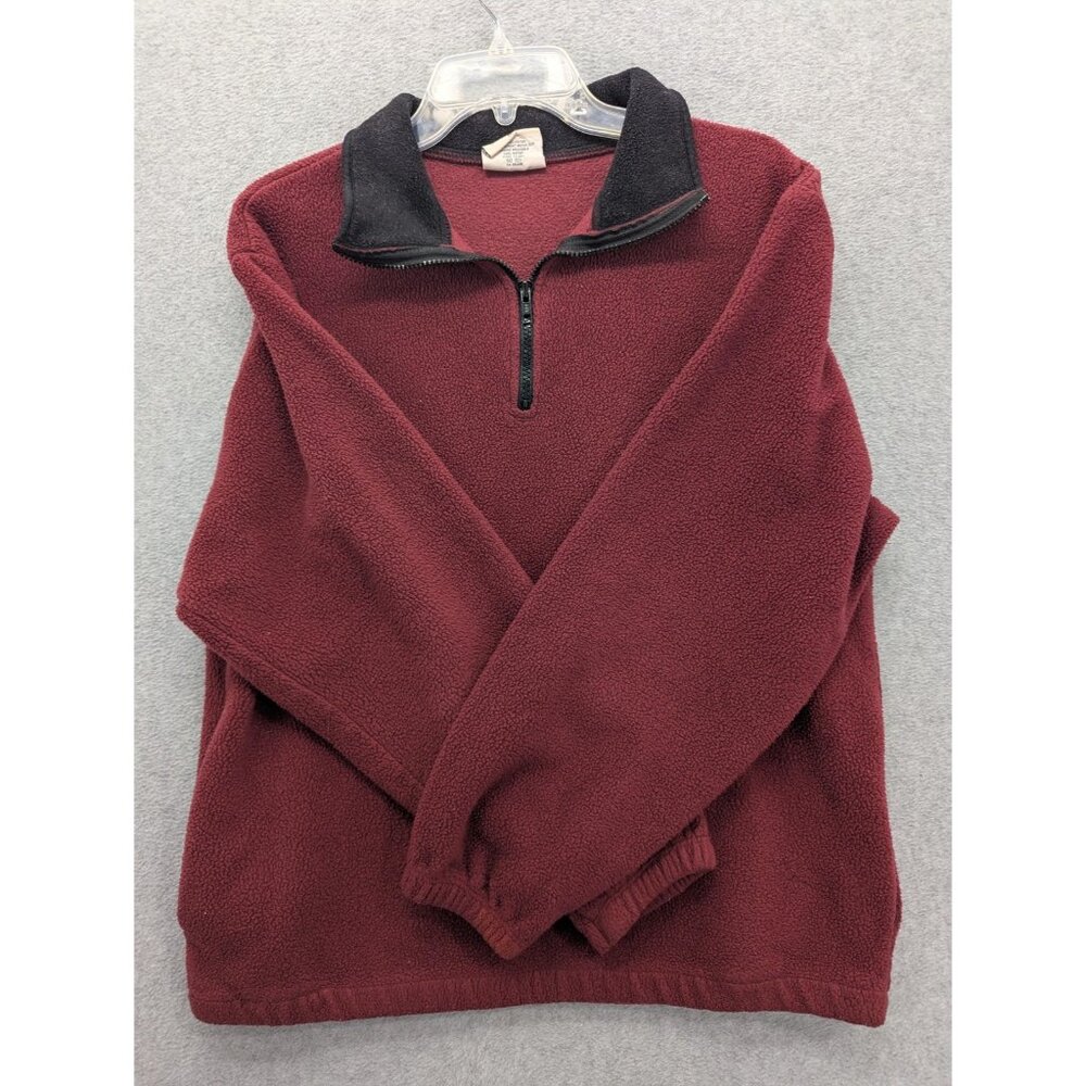 Timberline Fleece Jacket Mens Medium Red Quarter Zip Pullover Outdoor Hiking